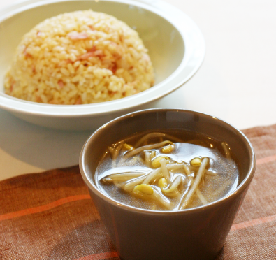 小粒大豆モヤシのスープチャーハン